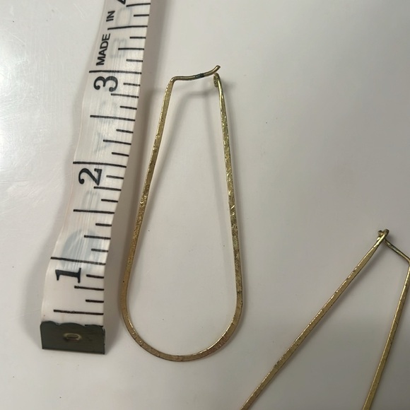 Simple and fabulous 3” long hoop style earrings - Picture 2 of 3